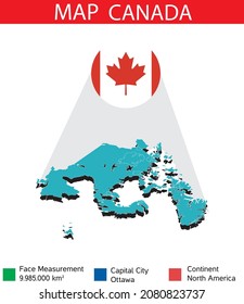 Canada map area vector illustration flag geography