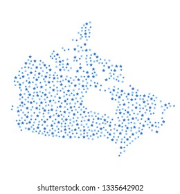 Canada map background with blue stars of different sizes vector illustration eps
