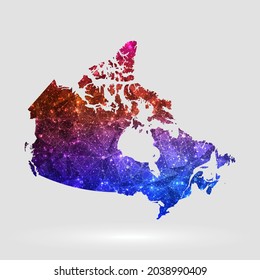 Canada map background in polygonal style. Vector illustration low poly colorful Canada map of isolated. Vector EPS 10.