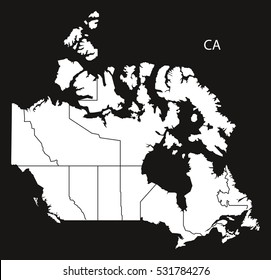 Canada Map Black Country Illustration Stock Vector (Royalty Free