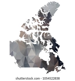 canada map - Black, grey, geometric rumpled low poly style gradient graphic background, polygonal design for your. Vector illustration eps 10.