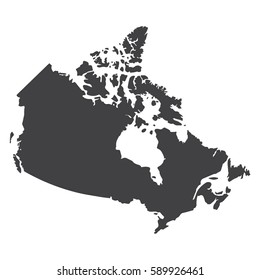 Canada map in black on a white background. Vector illustration