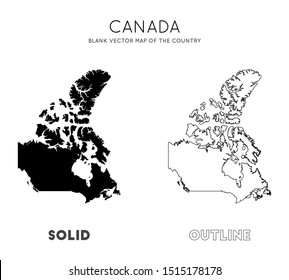 Canada map. Blank vector map of the country. Borders of Canada for your infographic. Vector illustration.