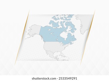 Mapa do Canadá em azul com sotaques dourados emoldurados. Mapa Vetorial do Canadá. Ilustração de vetor.