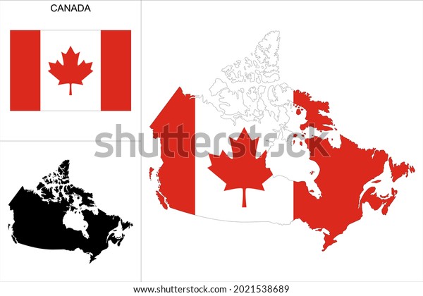 Canada Map Canadian Flag Background Map Stock Vector (Royalty Free ...