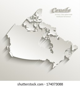 Canada map card paper 3D natural vector 