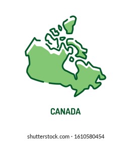 Canada map color line icon. Border of the country. Pictogram for web page, mobile app, promo. UI UX GUI design element. Editable stroke.