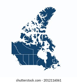 Canada map color vector modern. Silhouette map. on white background. 