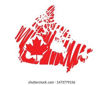 Canada map colored flag vector illustration of the country and its islands
An illustrated map silhouette