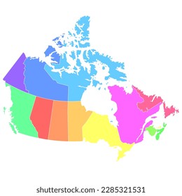 Canada map colorful country icon