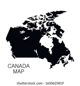 Canada map and country name isolated on white background. Vector illustration