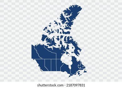 Canadá Mapa color azul oscuro sobre archivos de calidad de fondo blanco Color (043B72) png