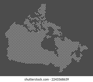 Kanada Karte Punkt auf grauem Hintergrund.  Dotted Karte von Kanada. Vektor eps10.