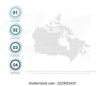Canada map of dots gray for presentation. Creative concept for infographic.