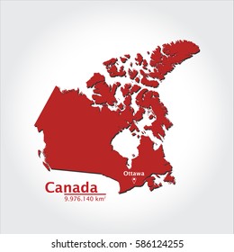 Canada Map, With Extensive State and Capital State, Using For Business, Education, etc.