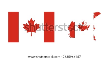 Canada map fag icons set