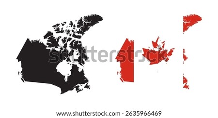 Canada map fag icons set
