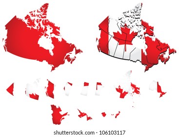 Canada Map With Flag