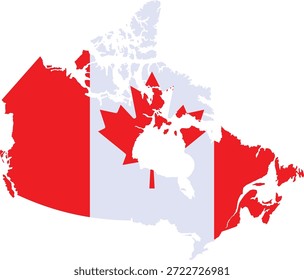 Kanada-Karte mit Kanadaflagge