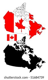 Canada map flag design