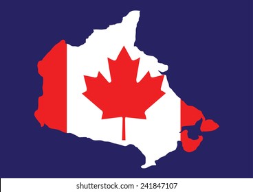 Canada map with flag inside, canada map vector, map vector