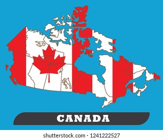 Canada map and Flag- Vector