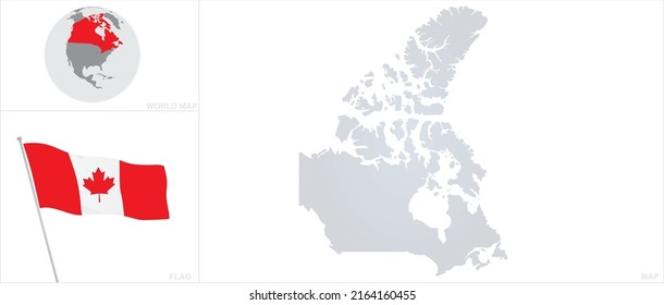 Canada Map Flag Vector Stock Vector (Royalty Free) 2164160455