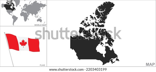 Canada Map Flag Vector Stock Vector (Royalty Free) 2203403199