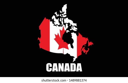 Canada map with flag Vector eps10