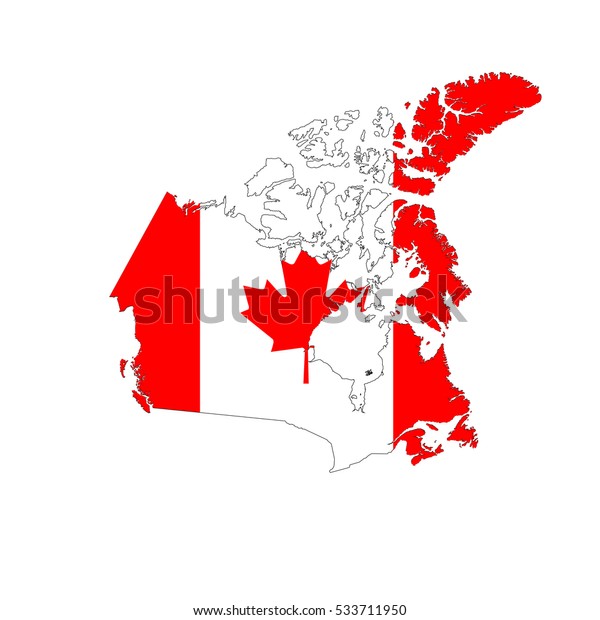 Canada Map Flag White Background Stock Vector (Royalty Free) 533711950