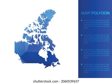 Canada map in geometric blue polygonal style modern design on white background. Vector illustration map in geometric blue polygonal style modern design on white background. Vector illustration.