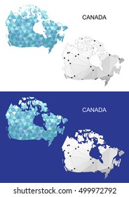Canada map in geometric polygonal style. Abstract gems triangle.