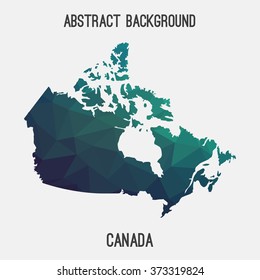 Canada map in geometric polygonal style.Abstract tessellation,modern design background. Vector illustration EPS8