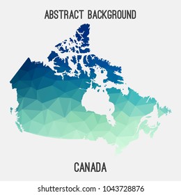 Canada map in geometric polygonal,mosaic style.Abstract tessellation,modern design background,low poly. Geometric cover, mockup. Vector illustration.