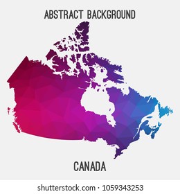 Canada map in geometric polygonal,mosaic style.Abstract tessellation,modern design background,low poly. Geometric cover, mockup. Vector illustration.