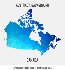 Canada map in geometric polygonal,mosaic style.Abstract tessellation,modern design background,low poly. Geometric cover, mockup. Vector illustration.