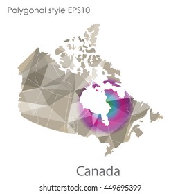 Canada map in geometric polygonal,mosaic style.Abstract gems triangle,modern design background. Vector illustration EPS10