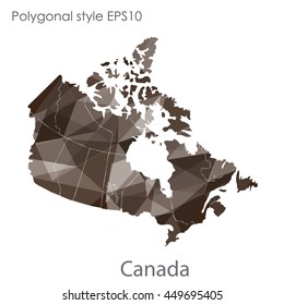 Canada map in geometric polygonal,mosaic style.Abstract gems triangle,modern design background. Vector illustration EPS10