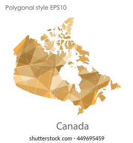 Canada map in geometric polygonal,mosaic style.Abstract gems triangle,modern design background. Vector illustration EPS10