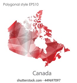 Canada map in geometric polygonal,mosaic style.Abstract gems triangle,modern design background. Vector illustration EPS10
