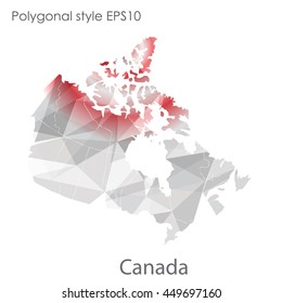 Canada map in geometric polygonal,mosaic style.Abstract gems triangle,modern design background. Vector illustration EPS10