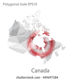 Canada map in geometric polygonal,mosaic style.Abstract gems triangle,modern design background. Vector illustration EPS10