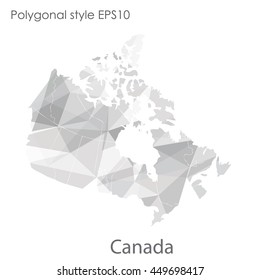 Canada map in geometric polygonal,mosaic style.Abstract gems triangle,modern design background. Vector illustration EPS10