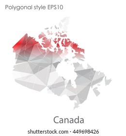 Canada map in geometric polygonal,mosaic style.Abstract gems triangle,modern design background. Vector illustration EPS10