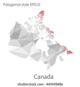 Canada map in geometric polygonal,mosaic style.Abstract gems triangle,modern design background. Vector illustration EPS10