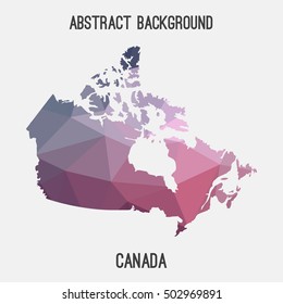 Canada map in geometric polygonal,mosaic style.Abstract tessellation,modern design background,low poly. Vector illustration.