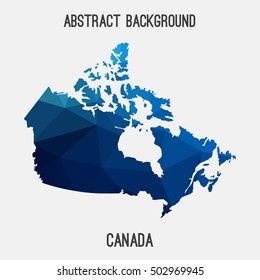 Canada map in geometric polygonal,mosaic style.Abstract tessellation,modern design background,low poly. Vector illustration.