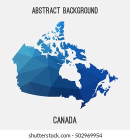 Canada map in geometric polygonal,mosaic style.Abstract tessellation,modern design background,low poly. Vector illustration.