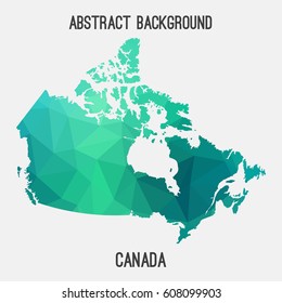 Canada map in geometric polygonal,mosaic style.Abstract tessellation,modern design background,low poly. Vector illustration.