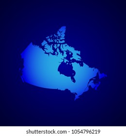 Canada map in gradient blue, isolated on white background.